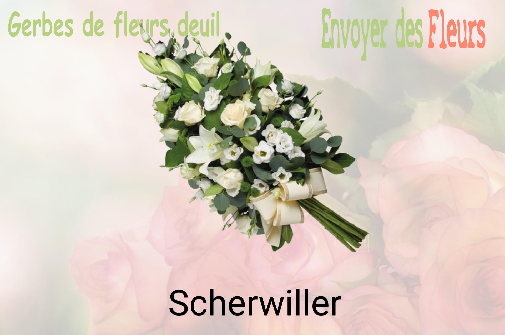 Gerbe de fleurs de deuil livrée à Scherwiller